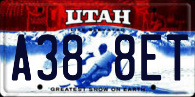 UT license plate A388ET