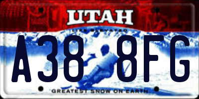 UT license plate A388FG