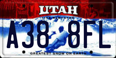 UT license plate A388FL