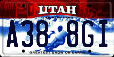 UT license plate A388GI