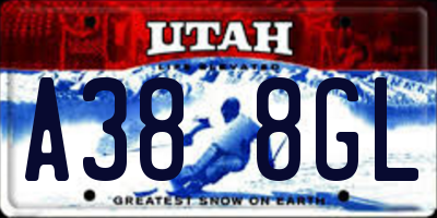 UT license plate A388GL