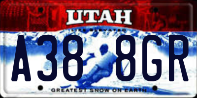 UT license plate A388GR