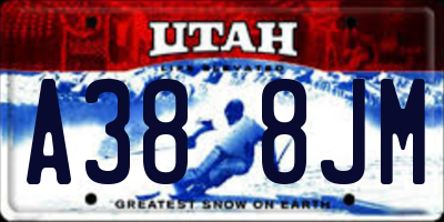 UT license plate A388JM