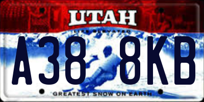 UT license plate A388KB