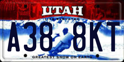 UT license plate A388KT