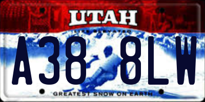 UT license plate A388LW