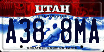 UT license plate A388MA