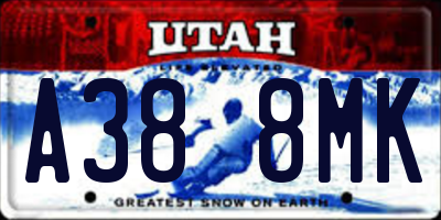 UT license plate A388MK