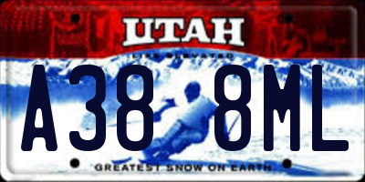 UT license plate A388ML