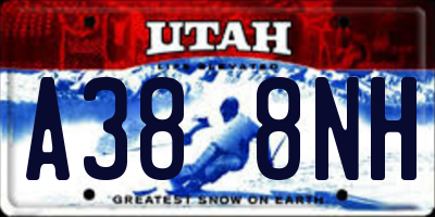 UT license plate A388NH
