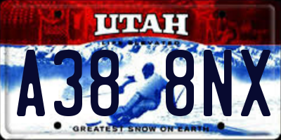 UT license plate A388NX