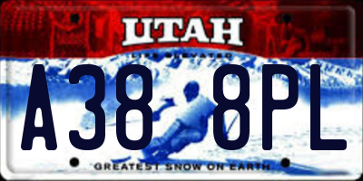 UT license plate A388PL