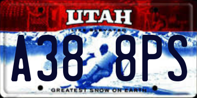 UT license plate A388PS