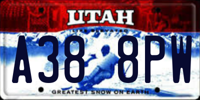 UT license plate A388PW