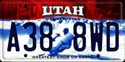 UT license plate A388WD