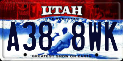 UT license plate A388WK
