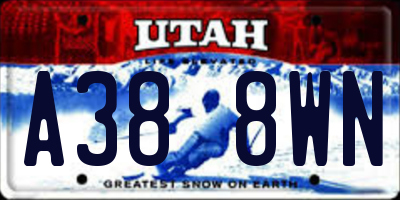 UT license plate A388WN