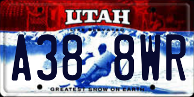 UT license plate A388WR