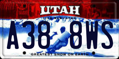 UT license plate A388WS