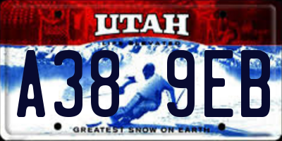 UT license plate A389EB