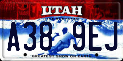 UT license plate A389EJ