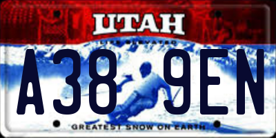 UT license plate A389EN