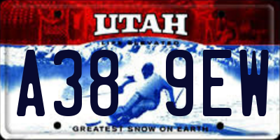 UT license plate A389EW