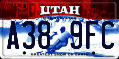 UT license plate A389FC