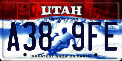 UT license plate A389FE