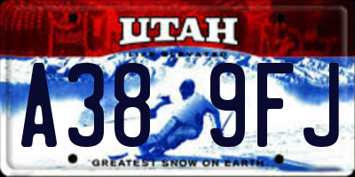 UT license plate A389FJ