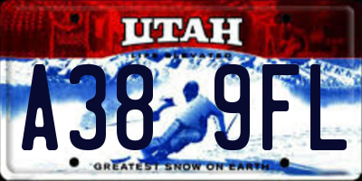 UT license plate A389FL