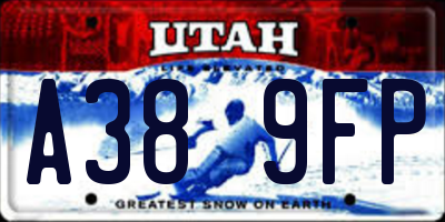 UT license plate A389FP