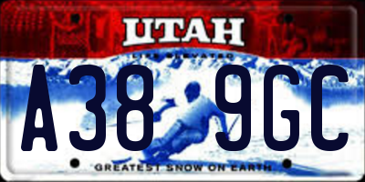 UT license plate A389GC