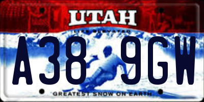 UT license plate A389GW