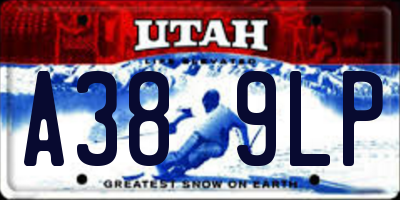 UT license plate A389LP