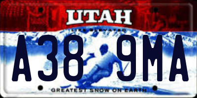 UT license plate A389MA
