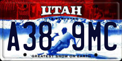 UT license plate A389MC