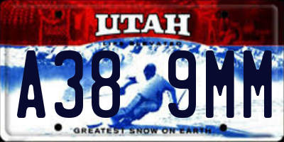 UT license plate A389MM