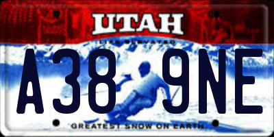 UT license plate A389NE