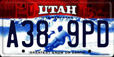 UT license plate A389PD