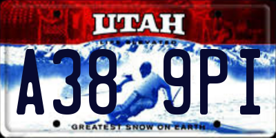 UT license plate A389PI