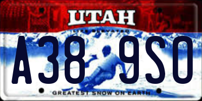 UT license plate A389SO