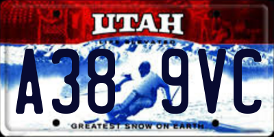 UT license plate A389VC