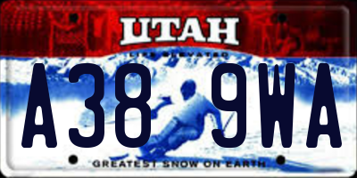 UT license plate A389WA