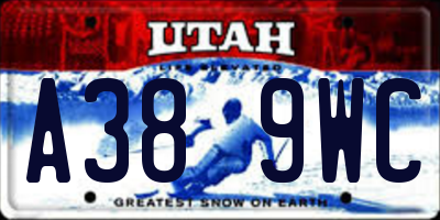 UT license plate A389WC