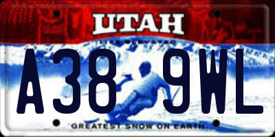 UT license plate A389WL
