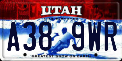 UT license plate A389WR
