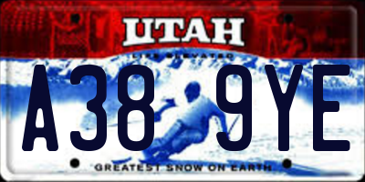 UT license plate A389YE