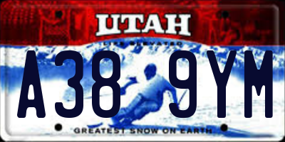 UT license plate A389YM