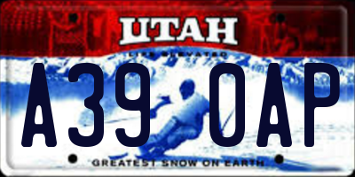 UT license plate A390AP